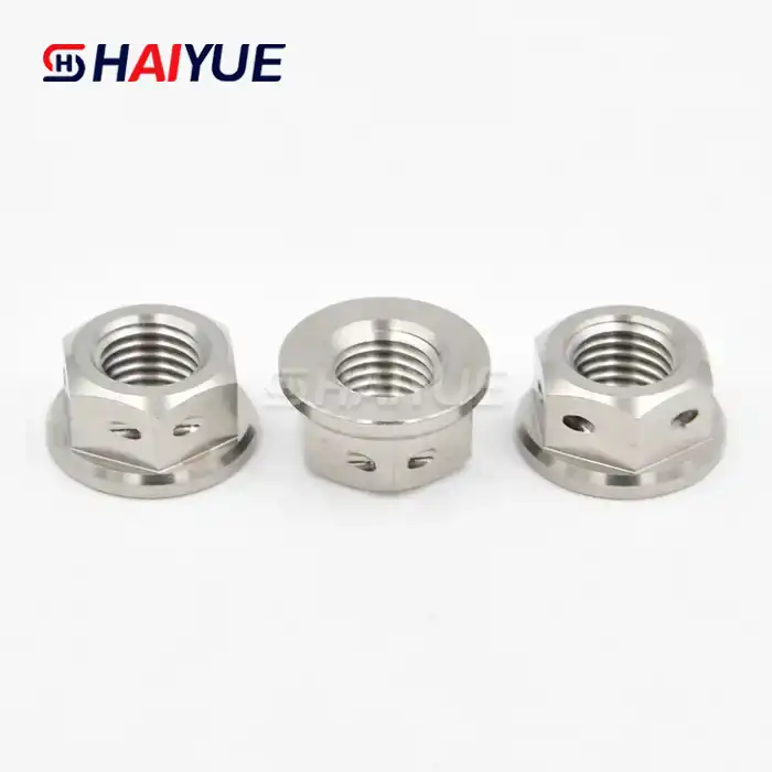 Gr5 Titanium Drilled Hex Flange Nut DIN6923